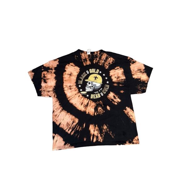 New Orleans Saints Black & Gold 'Til I'm Dead & Cold Bleached Tee - Picture 1 of 4